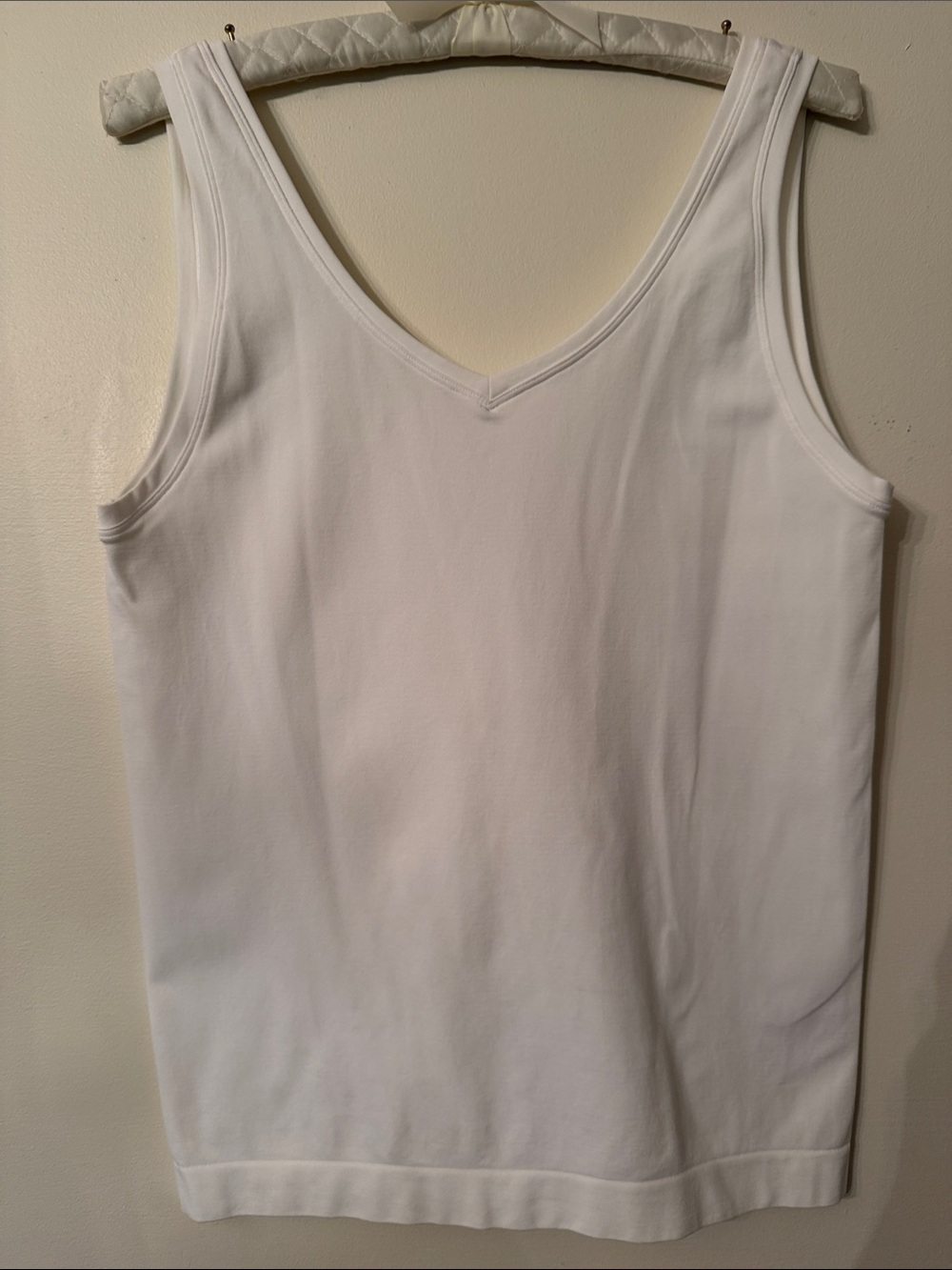 White House Black Market White V-Neck Tank Top